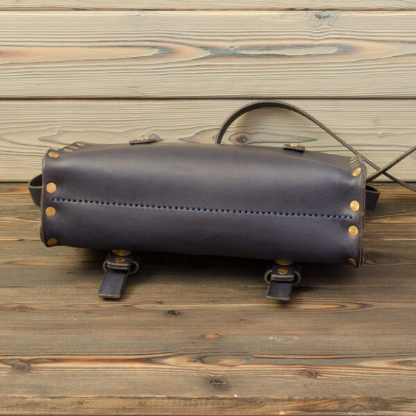 женская кожаная сумка, ручная работа, синяя натуральная кожа (шкура КРС) Made by Katunoff