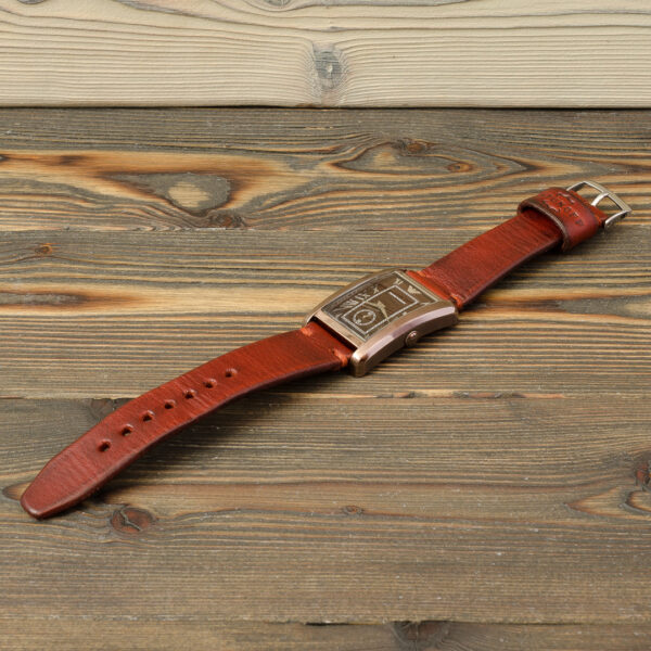 Ремешок для часов Emporio Armani AR-11606 из итальянской кожи растительного дубления, стяжка вощеным шнуром, пропитка восками Made by Katunoff