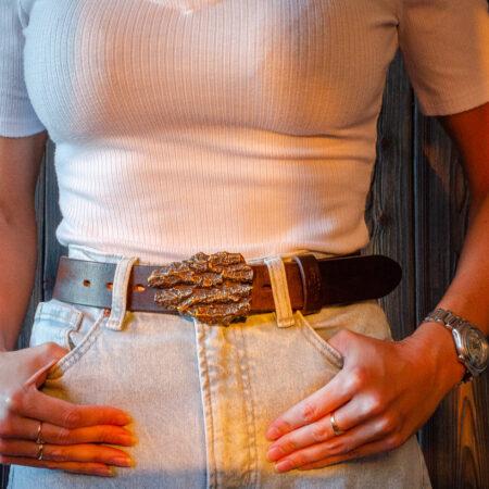 Leather belt OAK handmade Katunoff-47