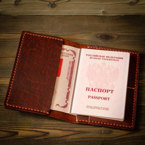 Портмоне для автодокументов и паспорта ручной работы из кожи by Katunoff-2