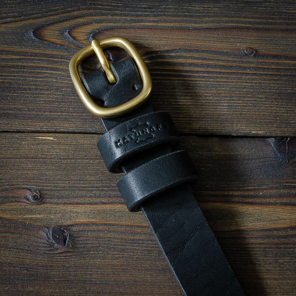 Кожаный ремень 25 мм, №70 черный — изображение 4