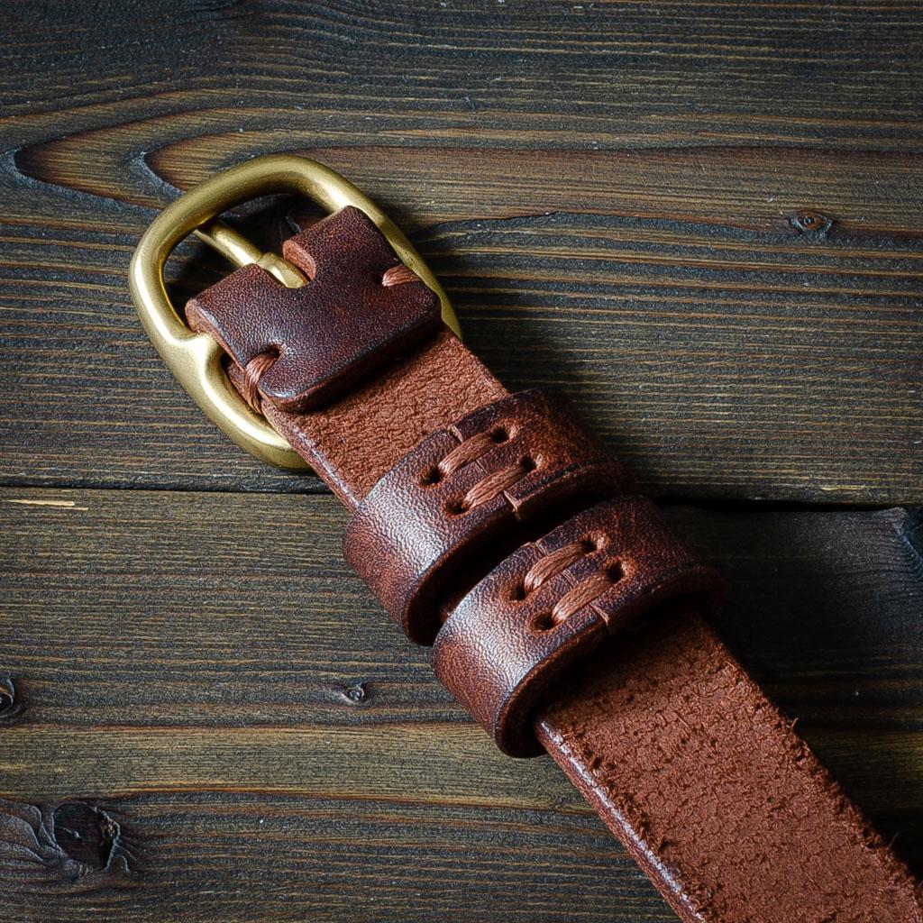Кожаный ремень 25 мм, №70 темно-коричневый — изображение 5