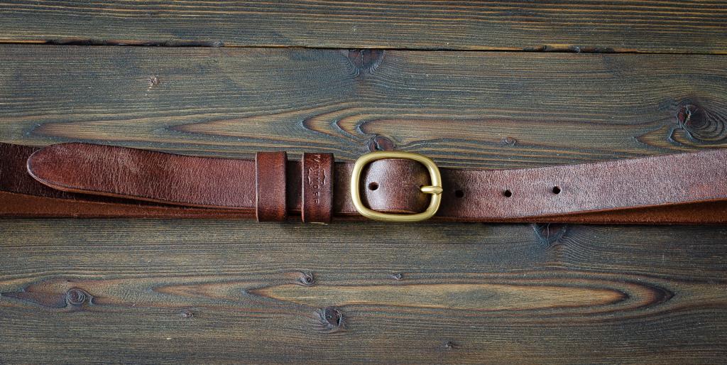 Кожаный ремень 25 мм, №70 темно-коричневый — изображение 4