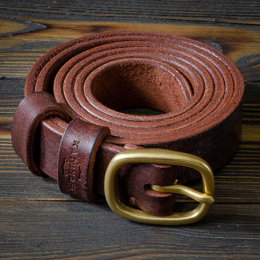 Кожаный ремень 25 мм, №70 темно-коричневый — изображение 3