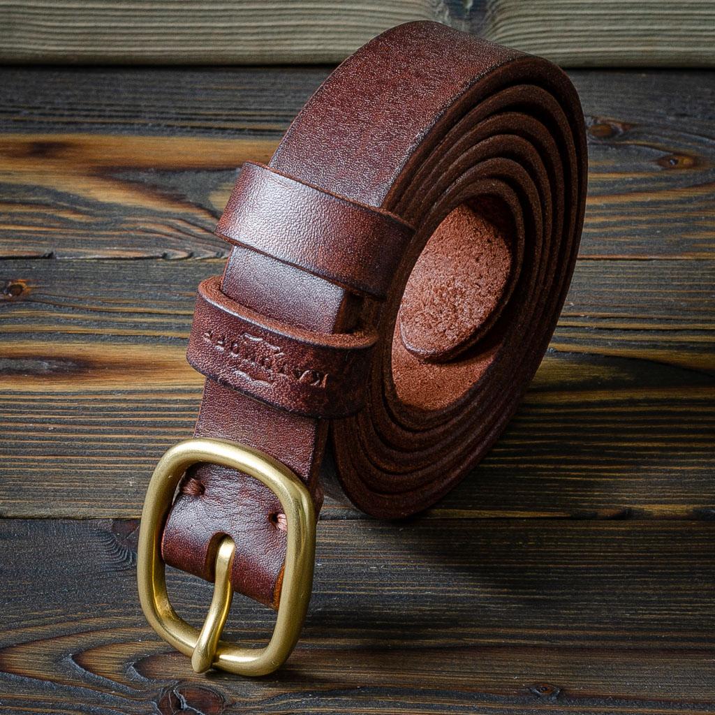 Кожаный ремень 25 мм, №70 темно-коричневый — изображение 2